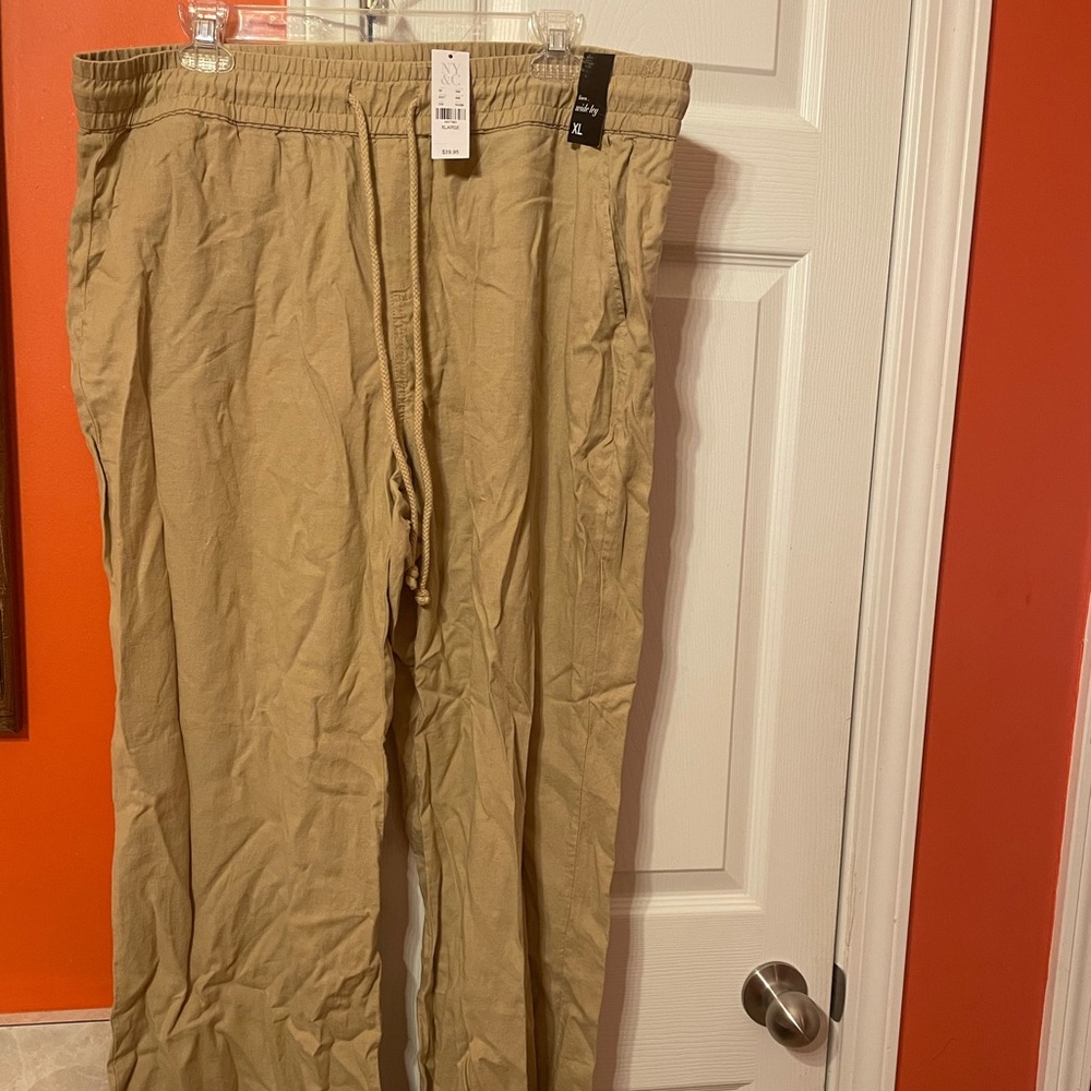 Khaki linen pants